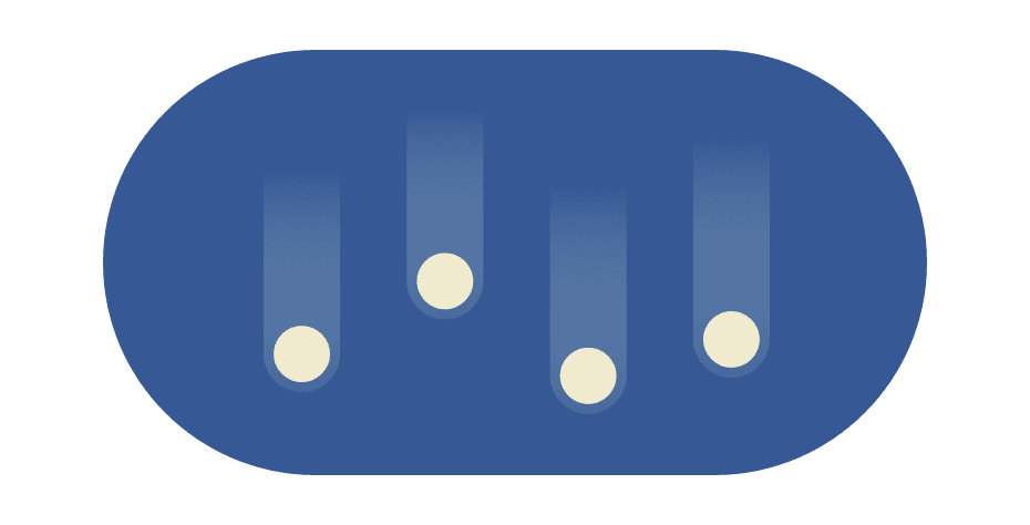 Empat titik berjatuhan.