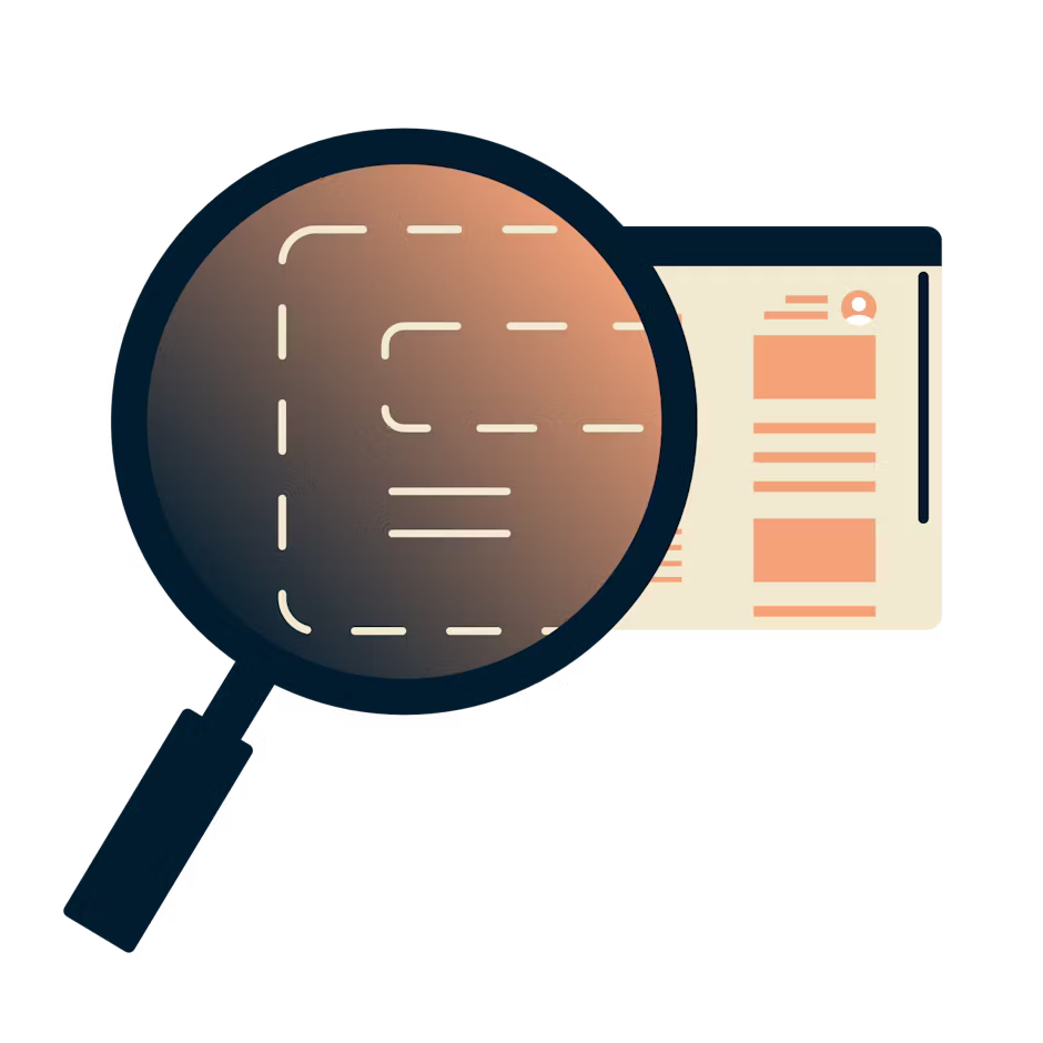 Nagyító a böngésző felett, amely titkosított információkat mutat.