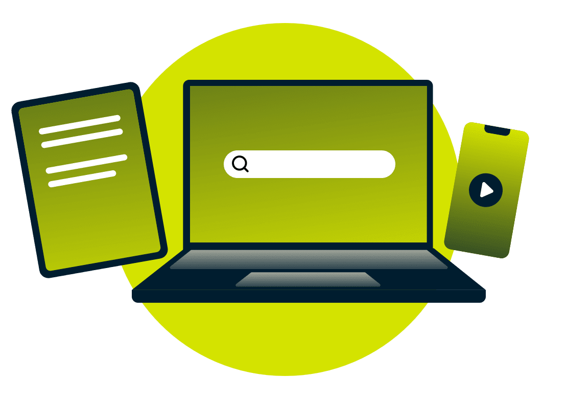 Een laptop, tablet en telefoon.