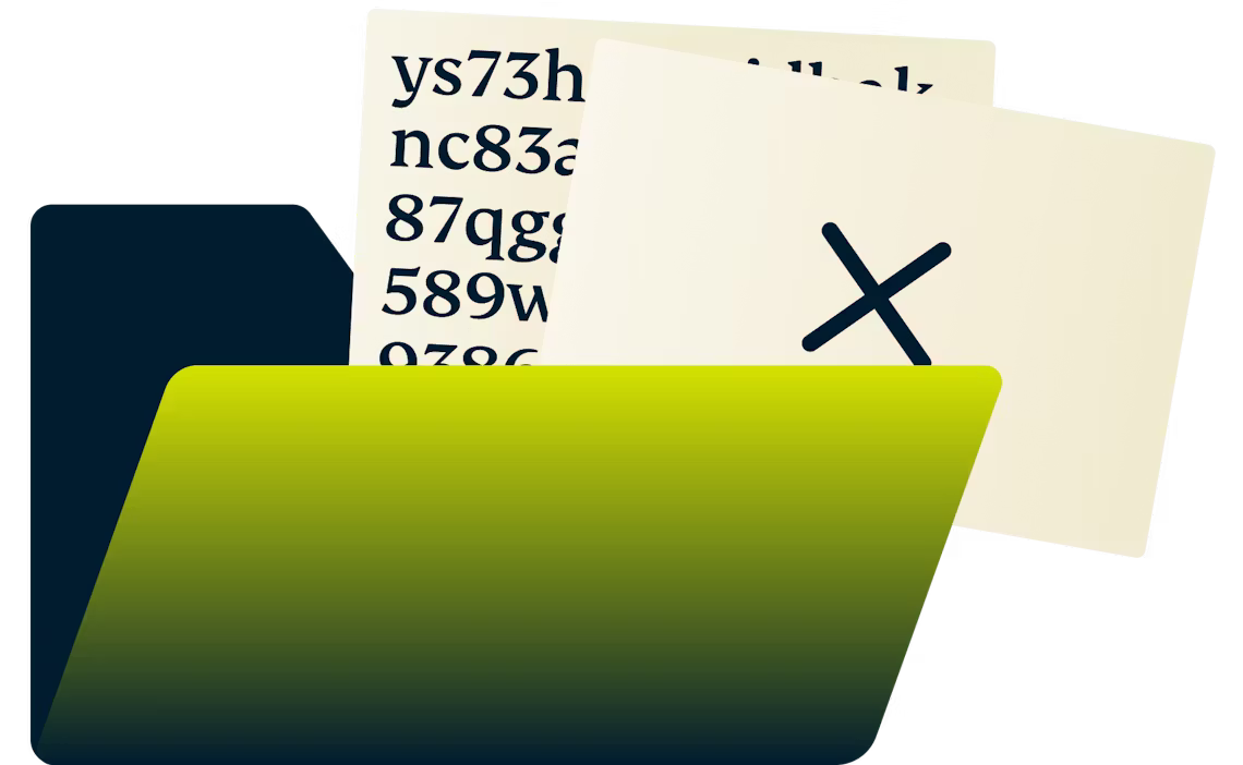 Arquivos protegidos dentro de uma pasta.