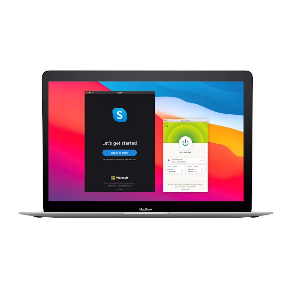 Skypen käyttöliittymä ja VPN.