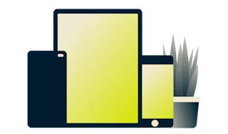 Мобильные телефоны и планшет одновременно подключены к VPN.