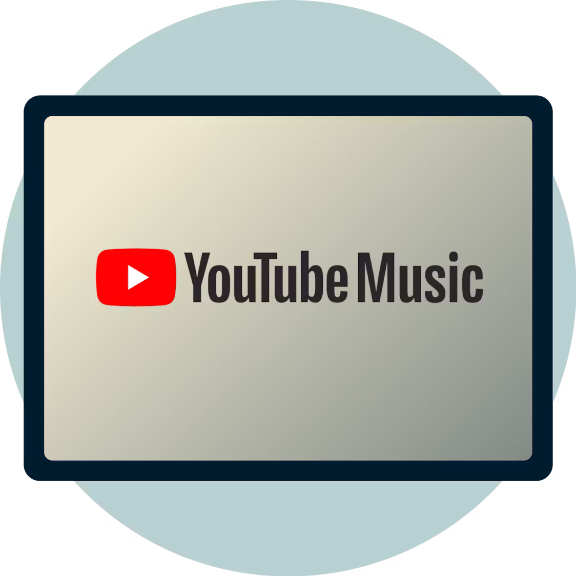Logotipo de YouTube Music en una pantalla.