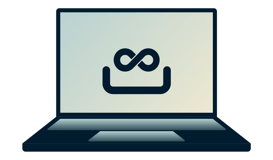 Acesse sites censurados com o seu aplicativo seguro ExpressVPN. Um laptop com um loop infinito nele.