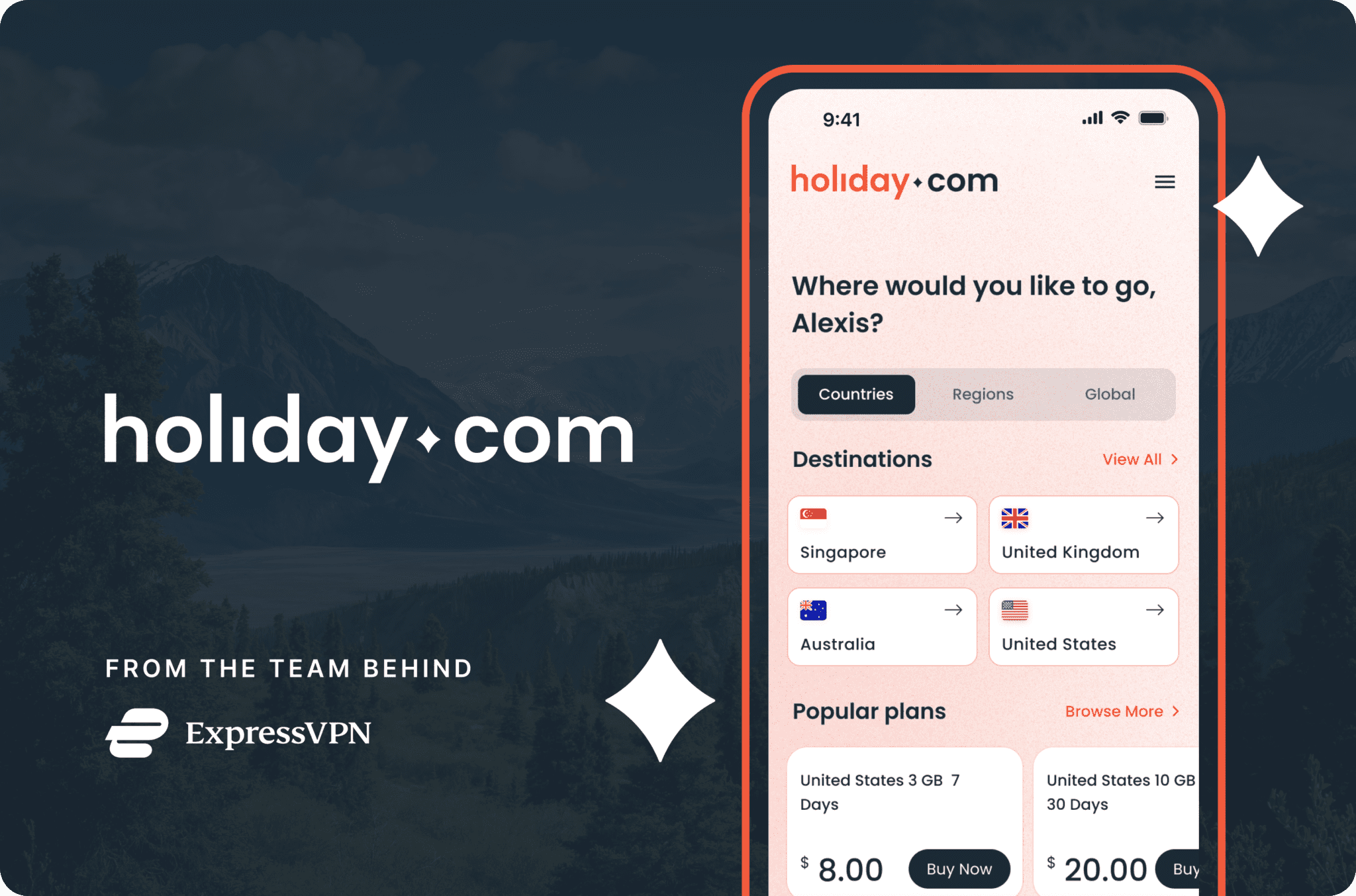 Apresentando os eSIMs do holiday.com