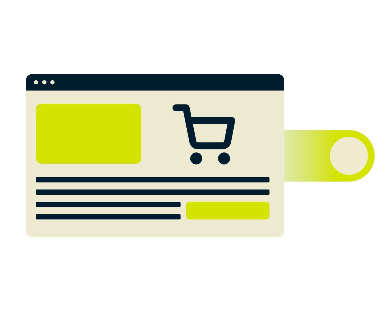 Прозорец на браузъра за пазаруване.