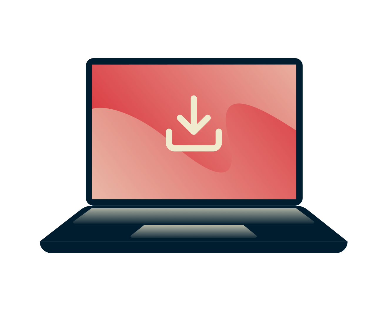 Изтегляйте анонимно. Лаптоп с икона за изтегляне.