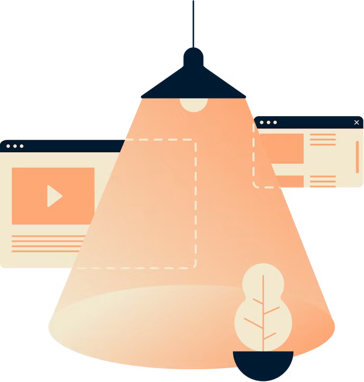 Lâmpada a brilhar nas janelas do browser para as tornar privadas.
